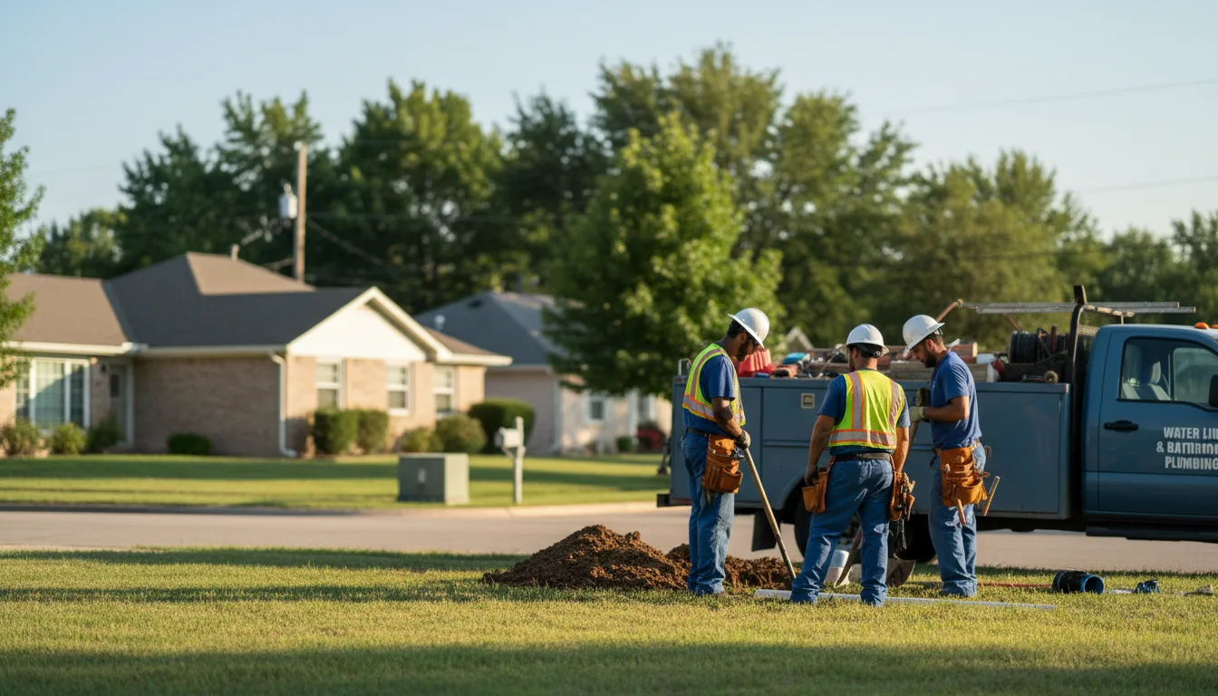 Residential water line and bathroom plumbing service in Gilman, IA